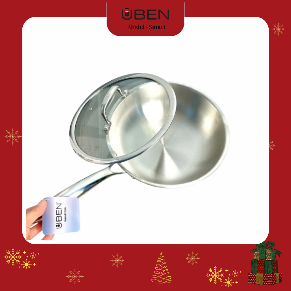 Chảo sâu lòng đúc inox 304 liền khối phi 24 UBF2024D