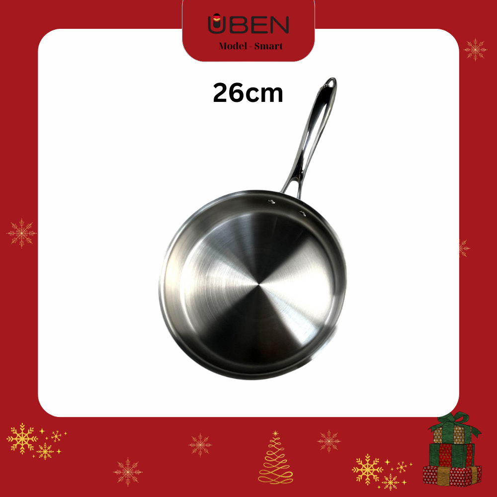 Chảo đúc inox 304 liền khối phi 26 UBF 2026