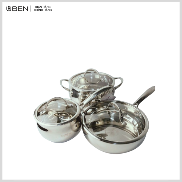 Bộ Nồi Chảo 5 đáy Inox 304 cao cấp UBC 1005F